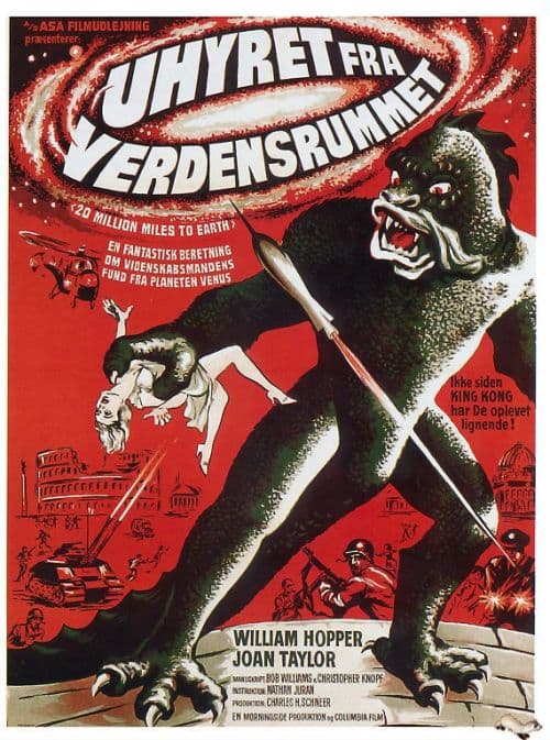 20 Million Miles To Earth 1957 Denmark Movie Poster canvas print