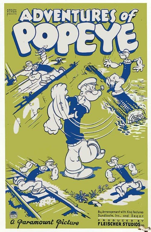 Adventures Of Popeye 1935 Movie Poster canvas print