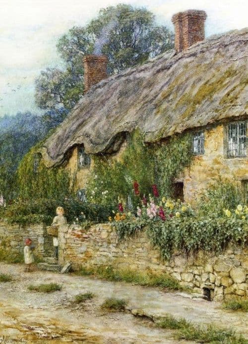 Allingham Helen A Mother And Child Entering A Cottage S.d. canvas print