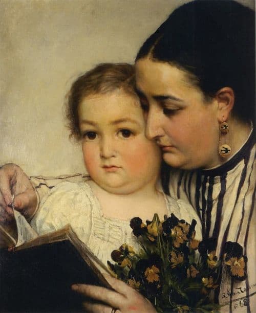 Alma Tadema Anna Portrait Of Mme. Bonnefoy And M. Puttemans canvas print