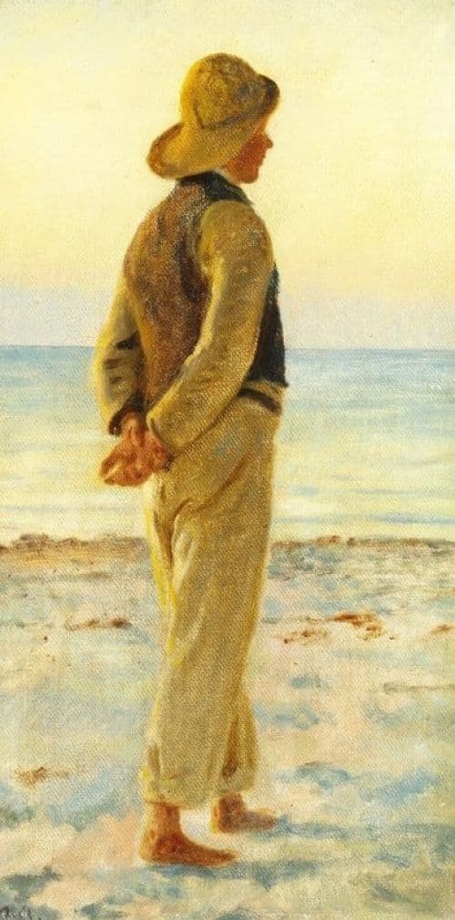 Ancher Anna A Boy Standing On The Beach Looking Out Over The Sea canvas print
