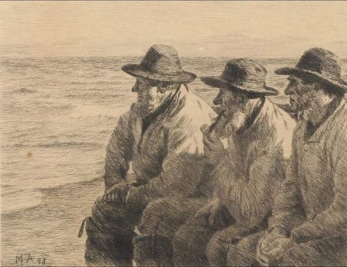 Ancher Anna Scene With Three Fishermen 1898 canvas print