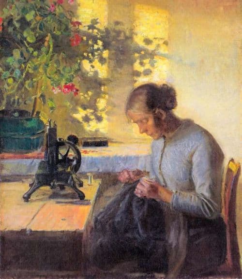 Ancher Anna Sewing Fisherman S Wife canvas print