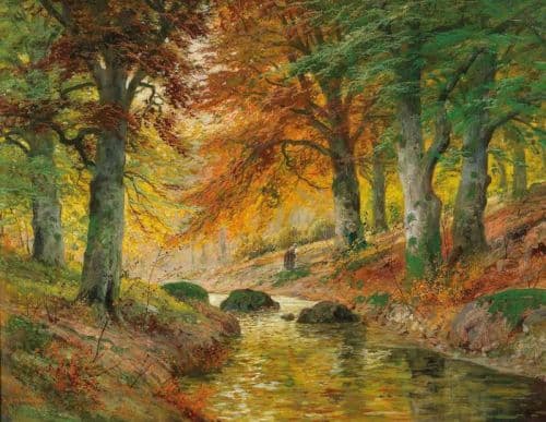 Arnegger Alois Reisigsammlerin Im Herbstwals canvas print