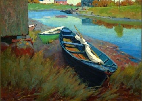 Arthur Wesley Dow Boats At Rest 1895 canvas print