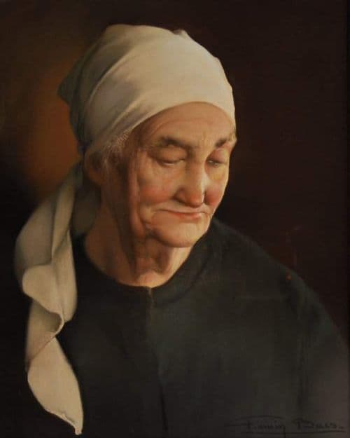 Baes Firmin Head Of An Old Woman canvas print