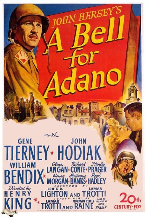 Bell For Adano 1945 Movie Poster canvas print