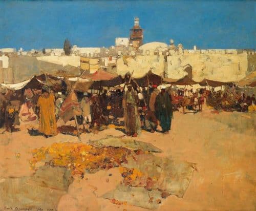 Brangwyn Frank Market Scene Jaffa 1890 canvas print