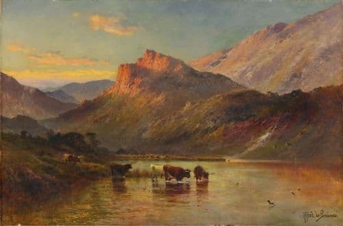 Breanski Sr Alfred De Sunset In The Scottish Highlands canvas print