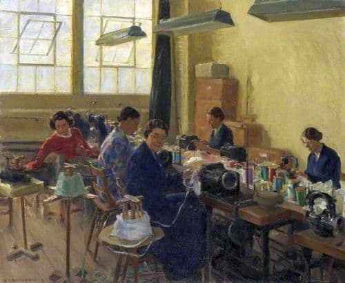 Browning Amy Katherine At The Sewing Machines 1950 canvas print