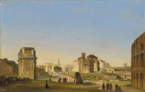 Caffi Ippolito A View Of The Forum With The Arch Of Constantine And The Temple Of Venus In Rome canvas print