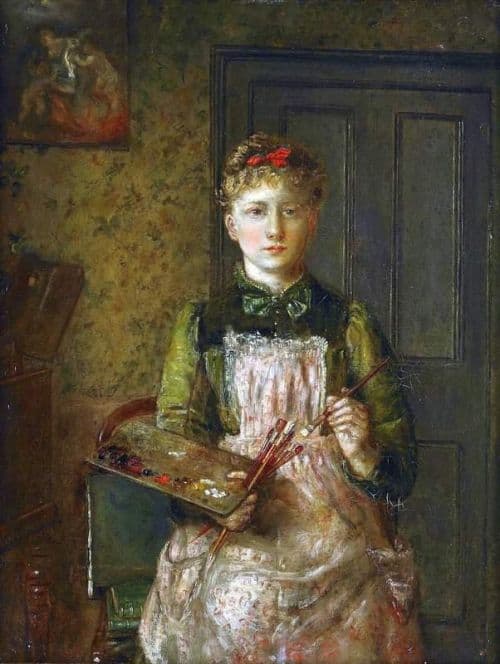 Cameron Prinsep Valentine Konstnarinnan Med Sin Palett 1874 canvas print