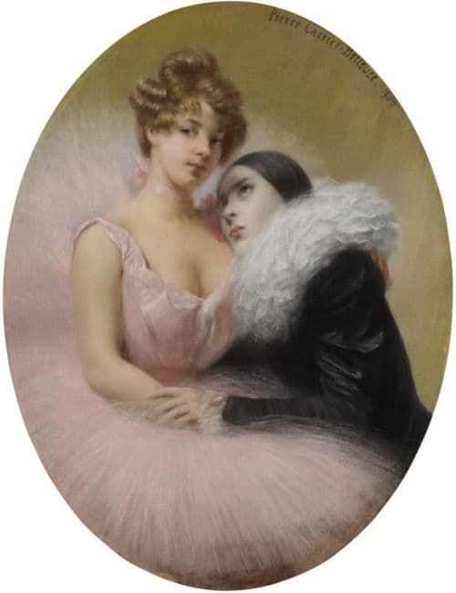 Carrier Belleuse Pierre Pierrot And Ballerina 1900 canvas print
