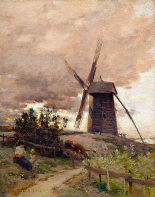 Cazin Jean Charles The Windmill Probably After 1884 canvas print