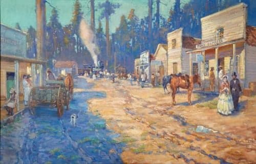 Clark Alson Skinner The Passing Of The Pony Express Arrival Of The First Passenger Train At Truckee May 11 1869 1926 canvas print