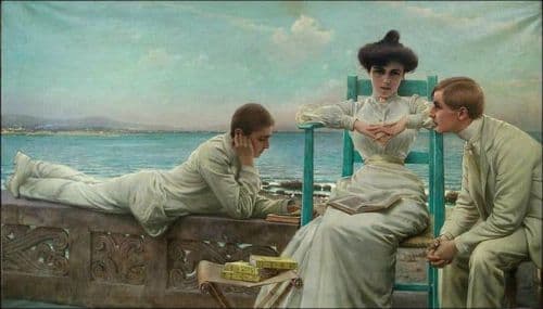 Corcos Vittorio Matteo Reading By The Se canvas print