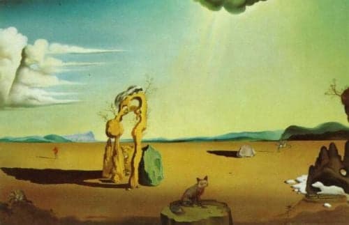 Dali Nude In The Desert Landscape canvas print