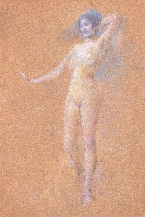 Dewing Thomas Wilmer Standing Nude Figure Of A Girl canvas print