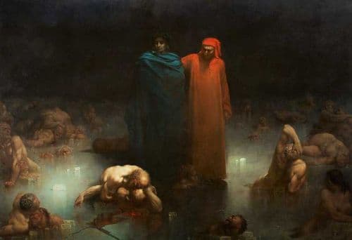 Dore Gustave Dante Et Virgile Dans Le Neuvieme Cercle De L Enfer Dante And Virgil In The Ninth Circle Of Hell 1861 canvas print