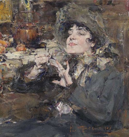 Fechin Nicolai Ivanovich The Manicure. Portrait Of Mademoiselle Girmond 1917 canvas print