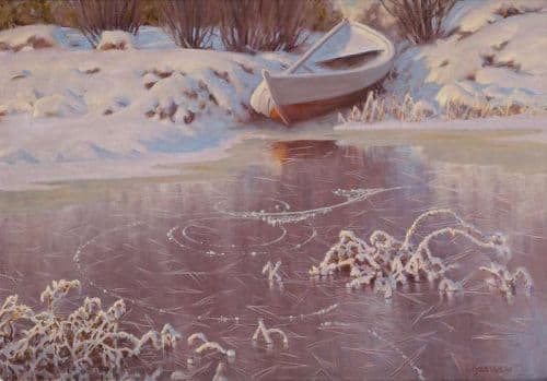 Fjaestad Gustaf Winter Landscape With Frozen Lake 1945 canvas print