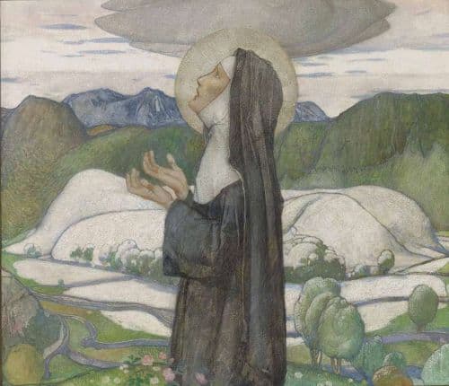 Frampton Edward Reginald A Female Saint Possibly St Bega Of Cumbria canvas print
