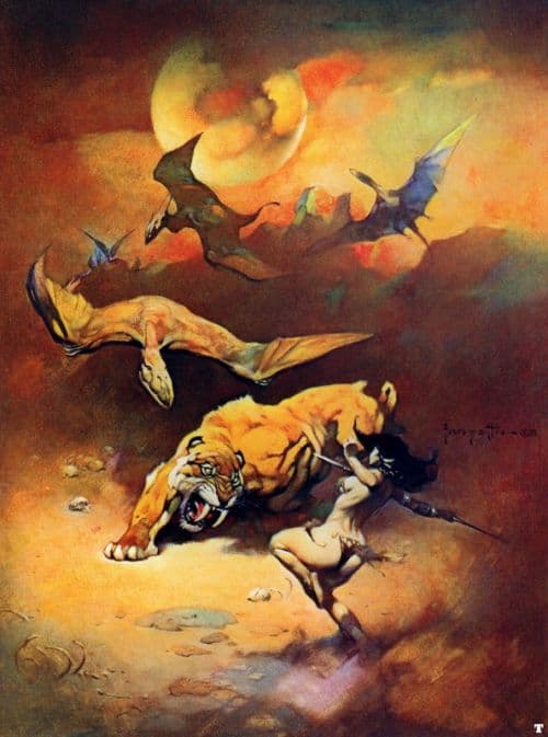 Frank Frazetta Flying Reptiles 1971 canvas print