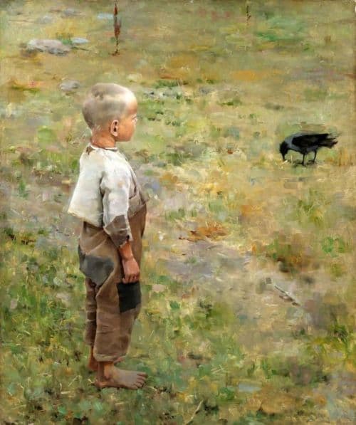 Gallen Kallela Akseli Boy With A Crow 1884 canvas print