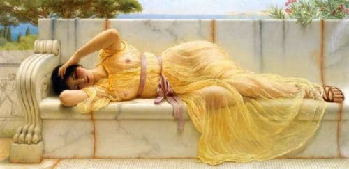 Godward John William Girl In Yellow Drapery 1901 canvas print