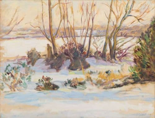 Grant Duncan The Pond In Winter Snow At Charleston 1964 canvas print