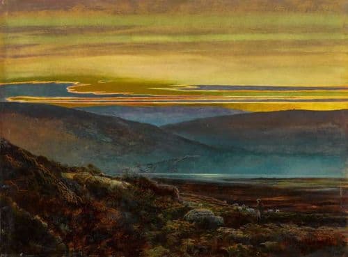 Grimshaw Arthur E Sunset Over A Lake 1869 canvas print