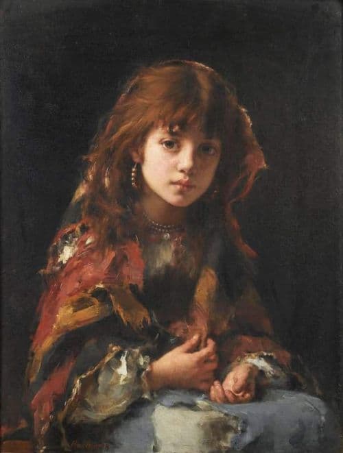 Harlamoff Alexei Alexeivich Portrait Of A Young Girl In A Shawl canvas print