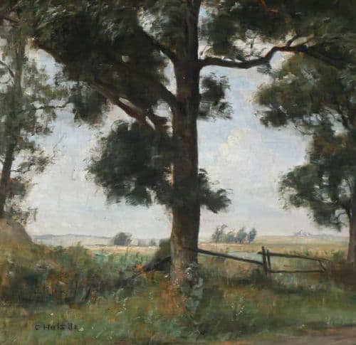 Holsoe Carl A View Of Cornfields Seen From The Edge Of The Woods canvas print