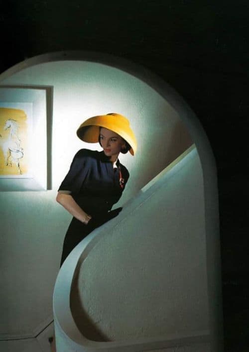 Horst Paul Albert Bohrmann Model Wearing Yellow Felt Hat Taken For Vogue - 1943 canvas print