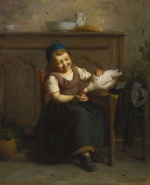 Hublin Emile Auguste Birds Of A Feather 1867 canvas print