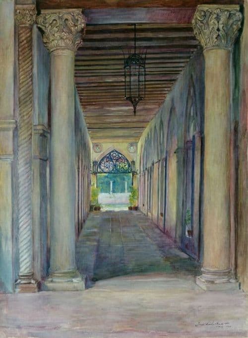 Joseph Lindon Smith Entrance Arcade Of Palazzi Barbaro Venice 1892 canvas print