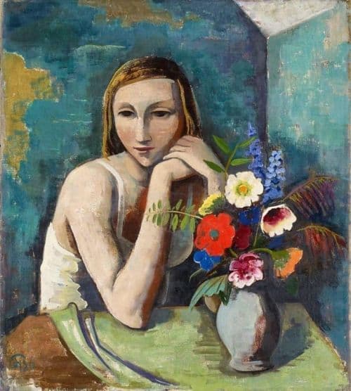 Karl Hofer Girl With Flowers 1936 canvas print