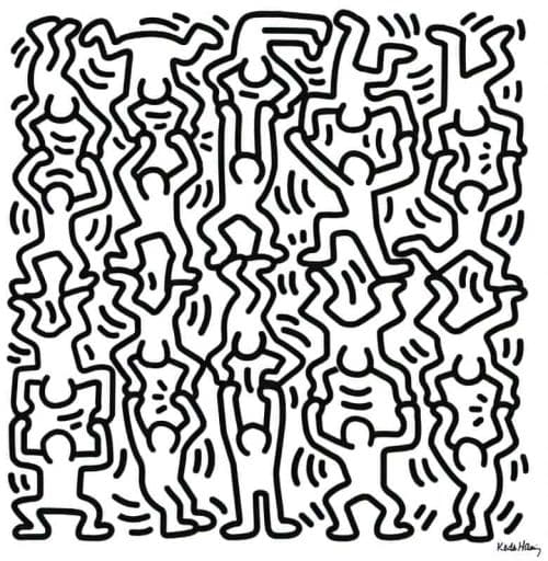 Keith Haring Acrobats High-Quality Art Print On Canvas