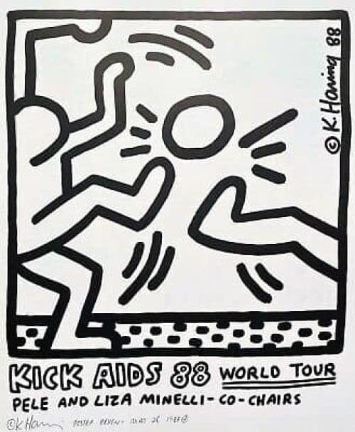 Keith Haring Kick Aids 1988 With Pele And Minelli canvas print