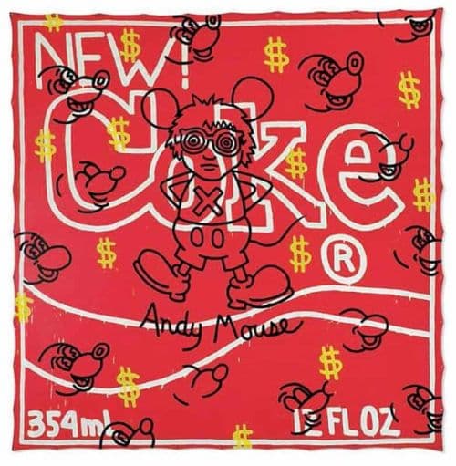 Keith Haring Untitled   New Coke And Andy Mouse   1985 canvas print