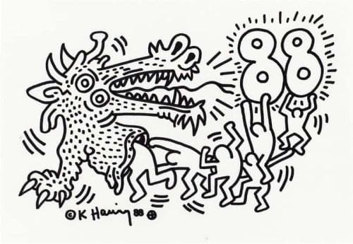 Keith Haring Untitled Chinese Year Of The Dragon 1988 canvas print