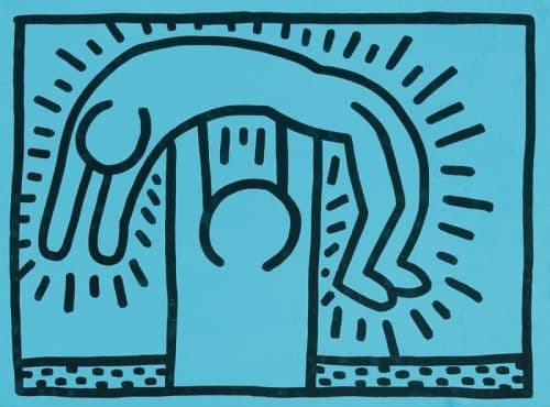 Keith Haring Victory In Blue canvas print