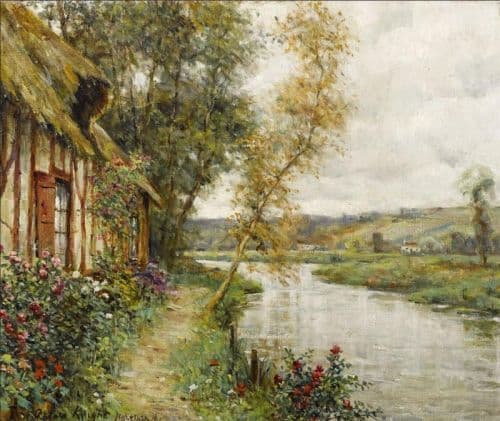 Knight Louis Aston A Cottage By A River Normandy canvas print