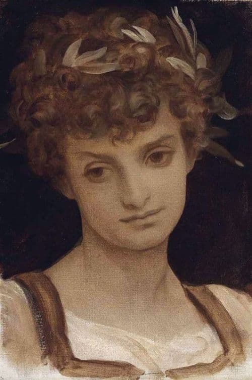 Leighton Frederic Study Of A Girl S Head Wreathed In Laurel Ca. 1879 82 canvas print