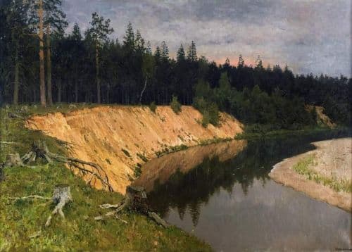Levitan Isaac Ilyich Wooded Riverbank. Twilight canvas print