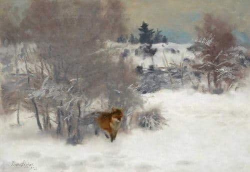 Liljefors Bruno Fox In Winter Landscape 1932 canvas print
