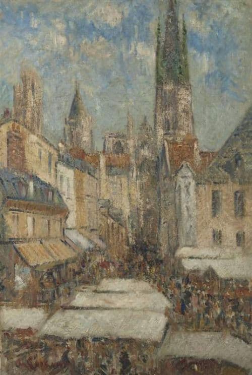 Loiseau Gustave La Rue De L Epicerie Rouen Ca. 1929 canvas print
