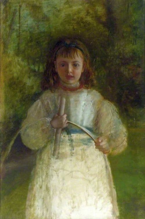 Martineau Robert Braithwaite Girl With A Hoop 1868 canvas print