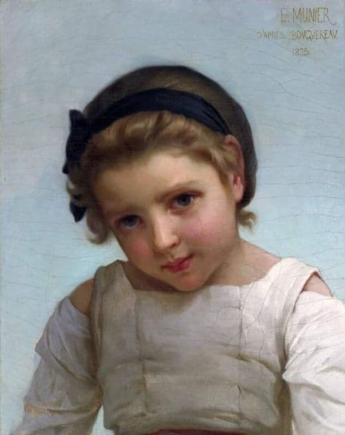 Munier Emile Portrait Of A Young Girl canvas print