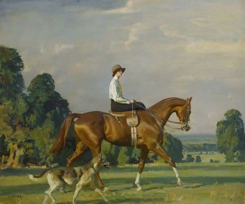 Munnings Alfred James Portrait Of Miss Ruth Brady On Bugle Call 1924 canvas print